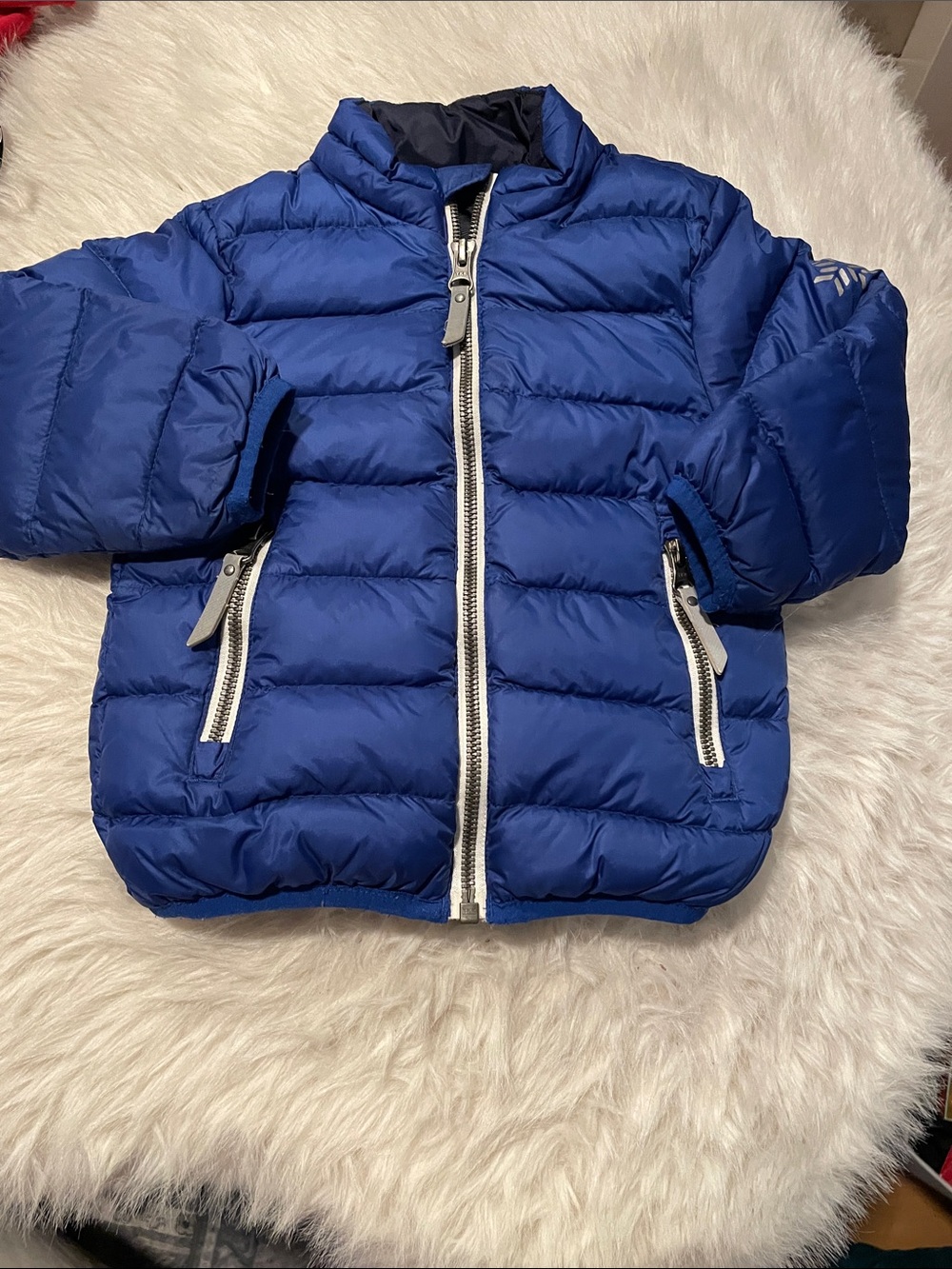 Hanna Andersson Blue Superlight Down Puffer Jacket Size 80 (18-24 Months)